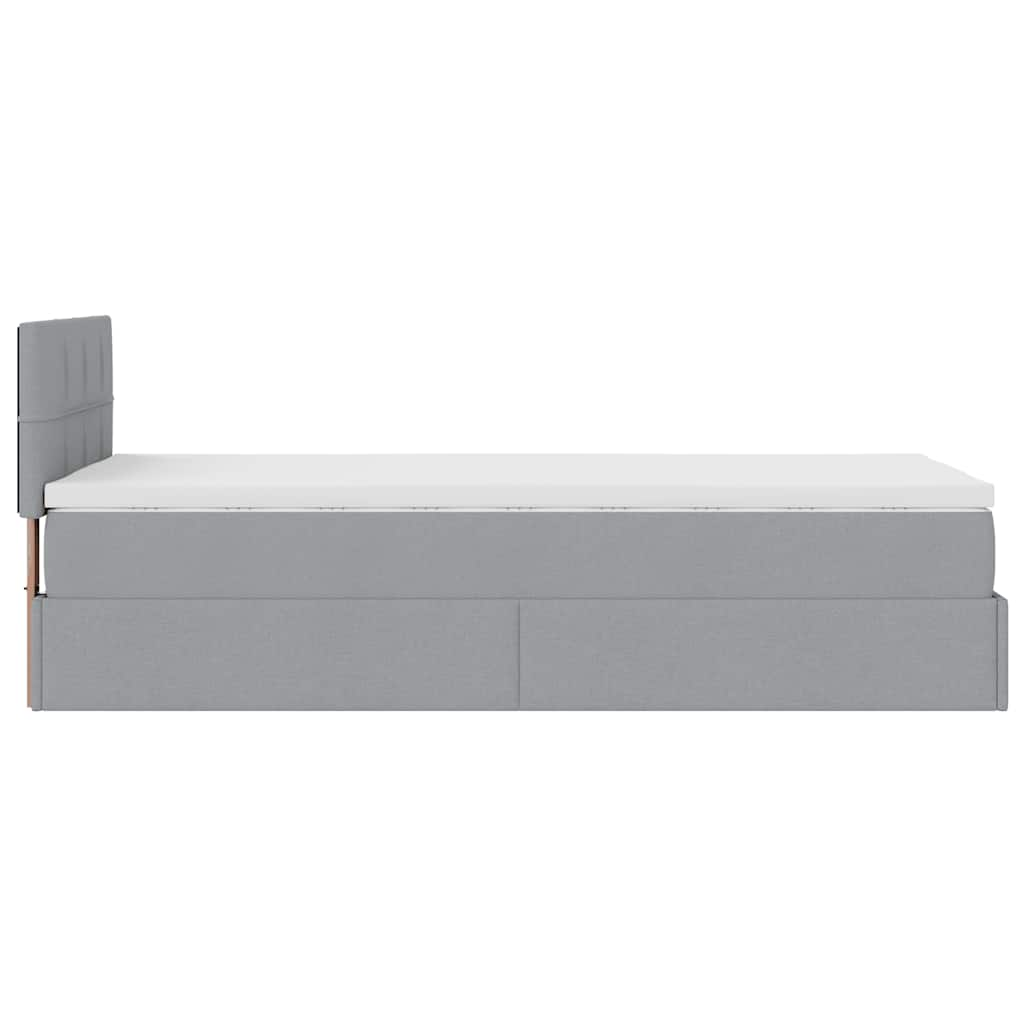 vidaXL Estructura cama otomana con colchón tela gris claro 100x200cm