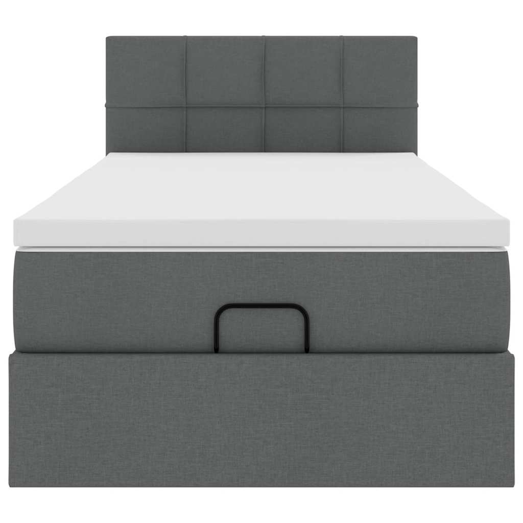 vidaXL Estructura cama otomana colchón tela gris oscuro