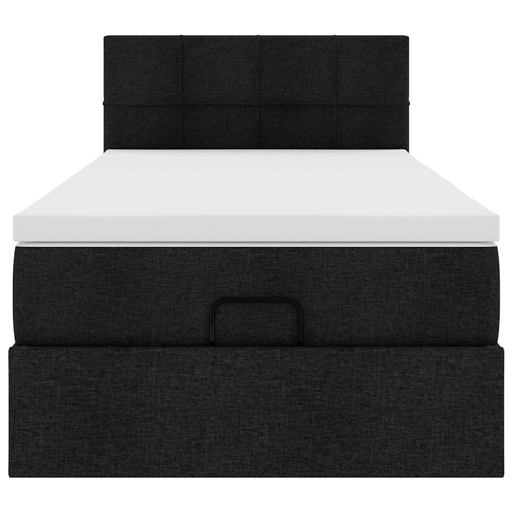 vidaXL Estructura de cama otomana colchón tela negro 100x200cm