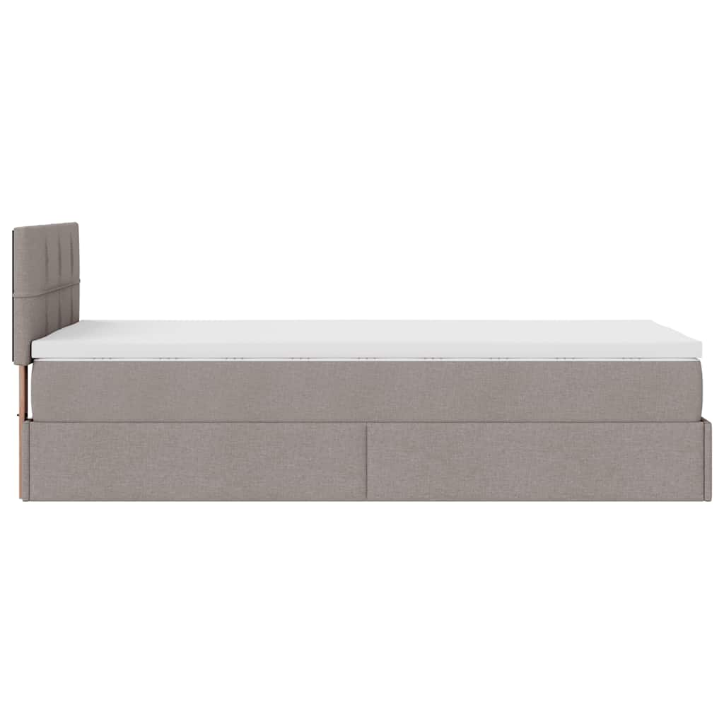 vidaXL Estructura de cama otomana colchón tela gris pardo 100x200cm