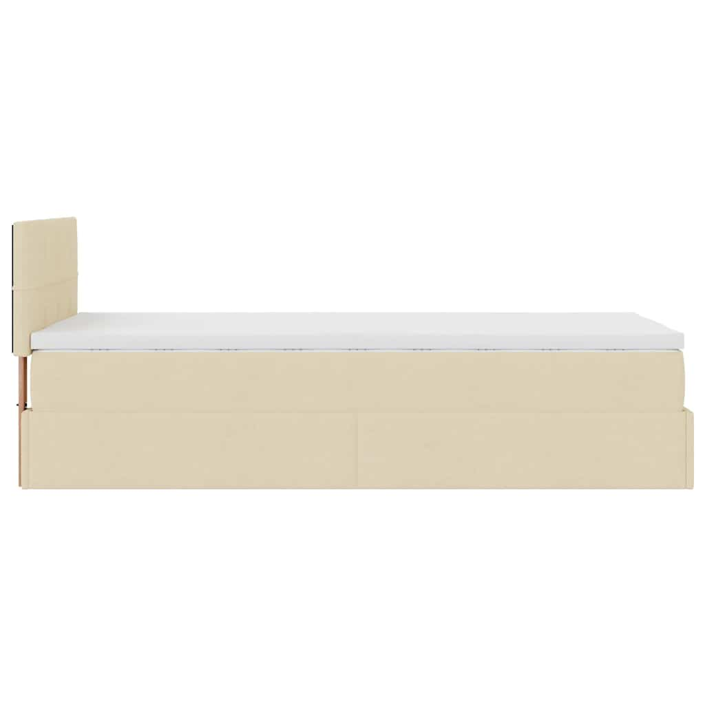 vidaXL Estructura de cama otomana con colchón tela crema 100x200cm