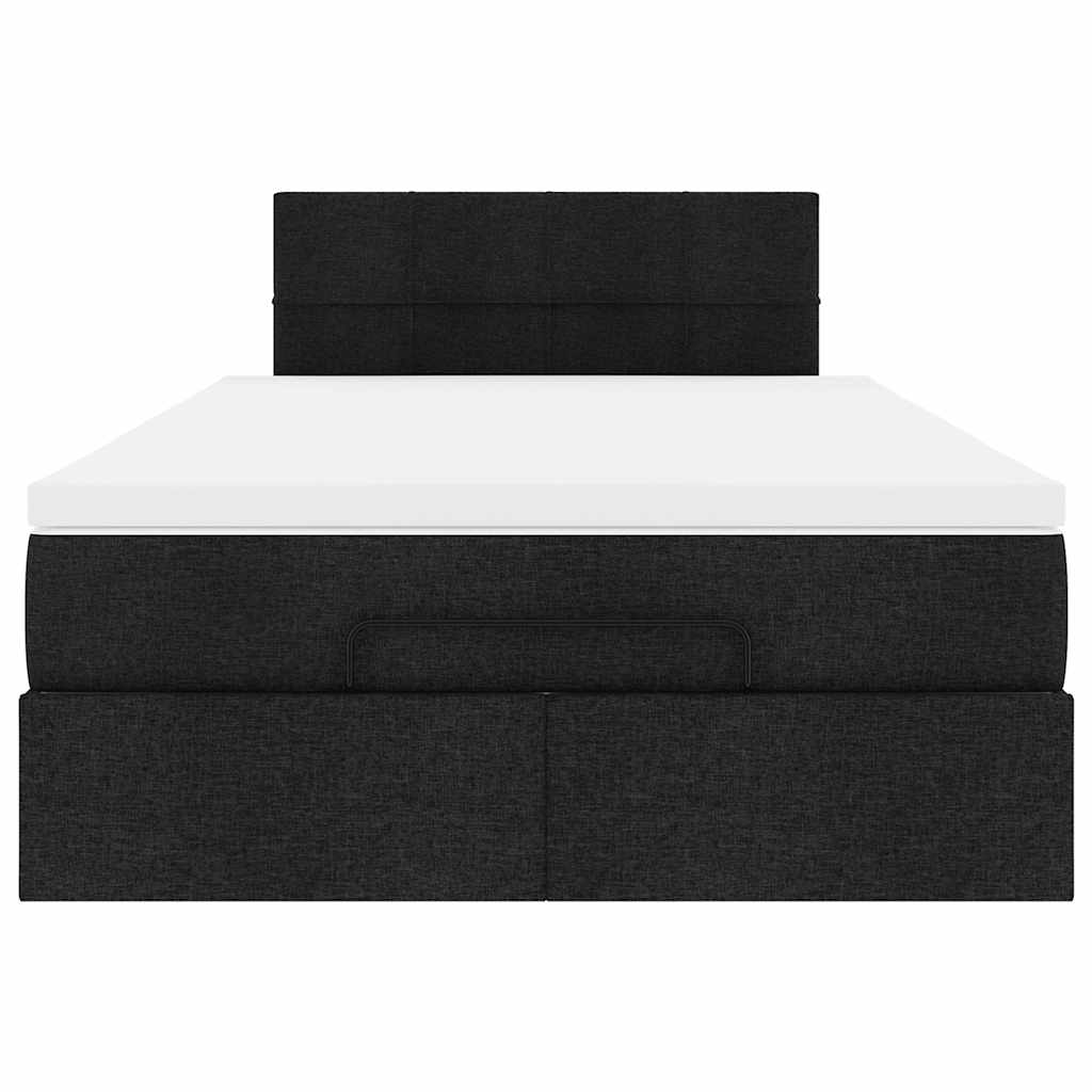 vidaXL Estructura de cama otomana colchón tela negro