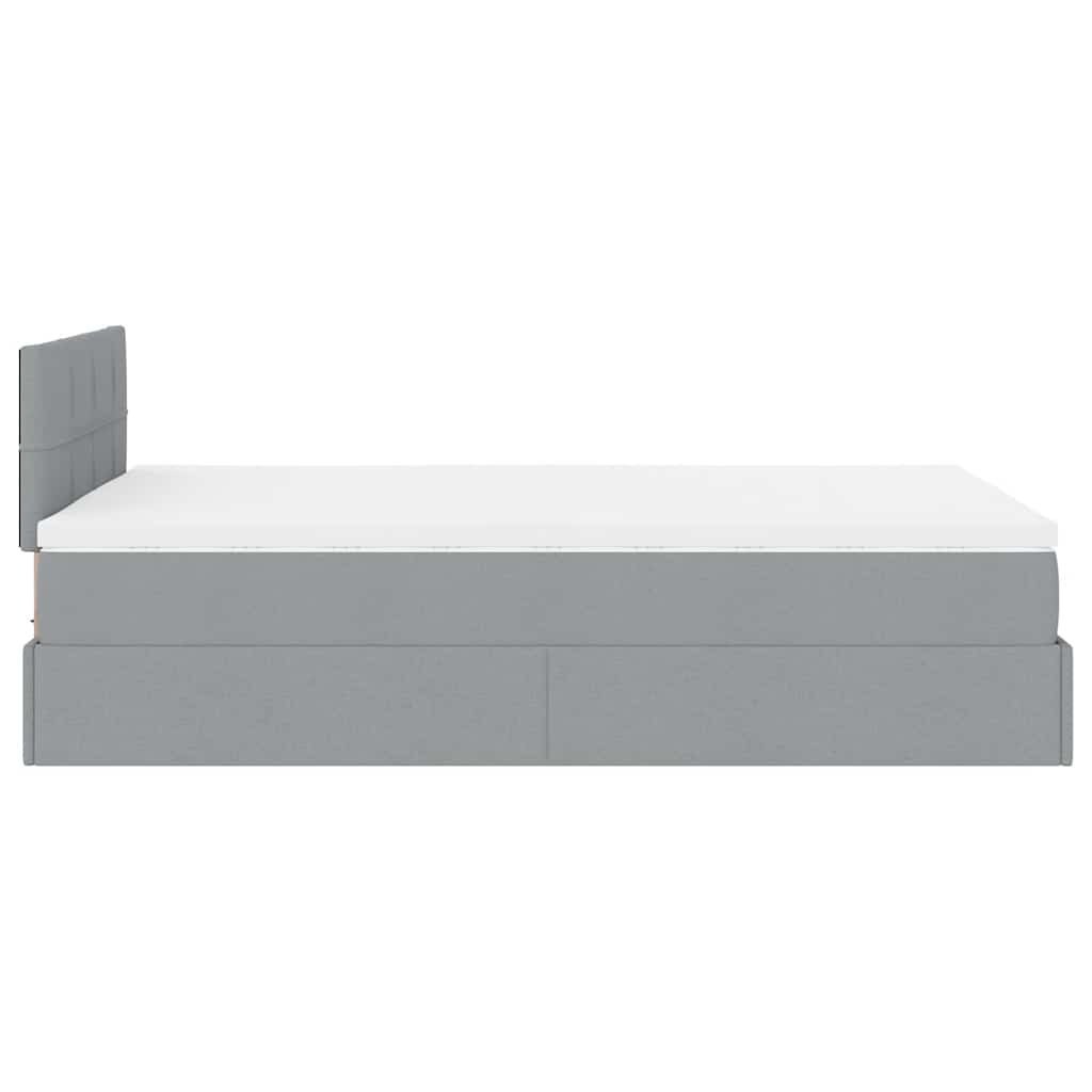 vidaXL Estructura de cama otomana colchón tela gris claro 120x200cm