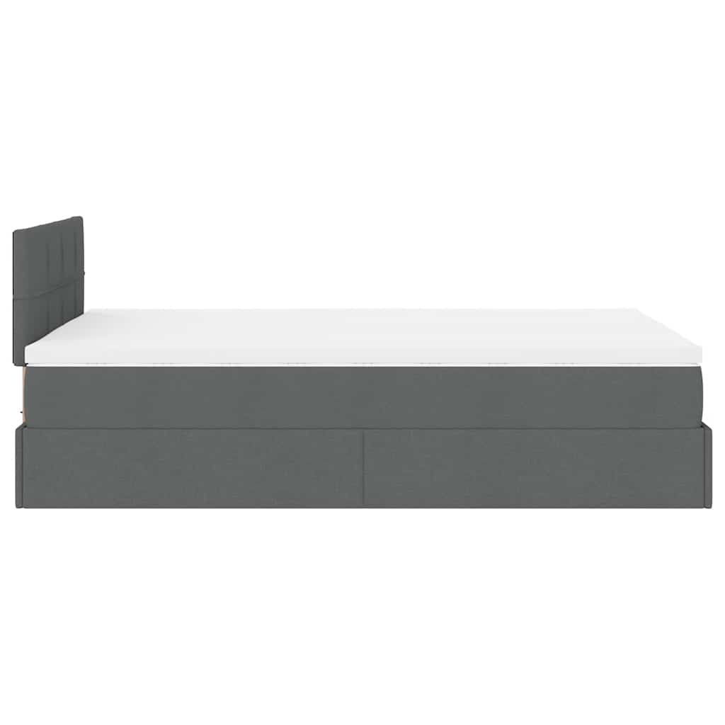 vidaXL Estructura cama otomana colchón tela gris oscuro 120x200cm