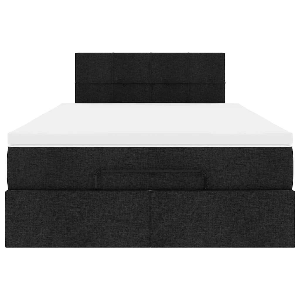 vidaXL Estructura cama otomana colchón tela negro 120x200cm