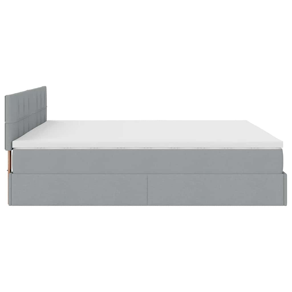 vidaXL Estructura de cama otomana con colchón gris claro 200x200 cm