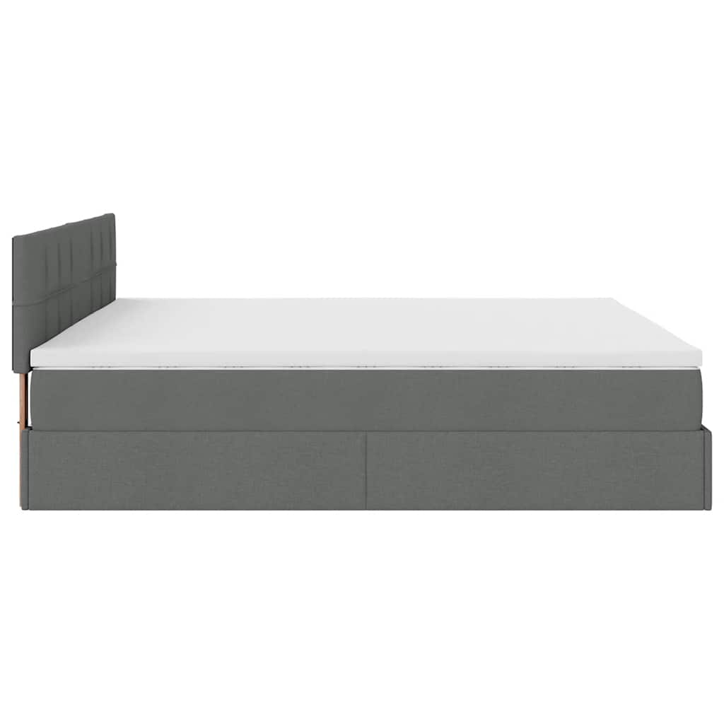 vidaXL Estructura de cama otomana con colchón gris oscuro 200x200 cm