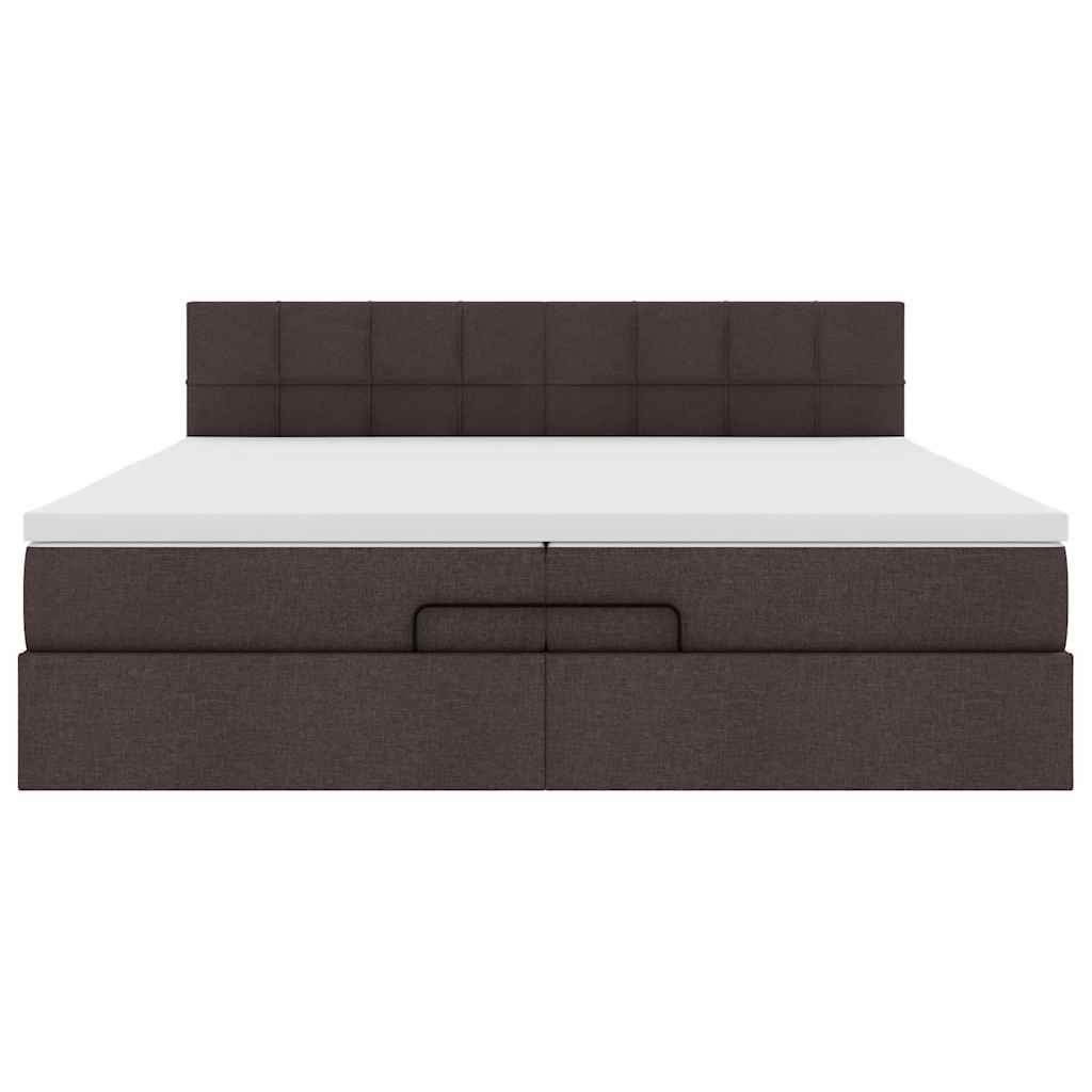 vidaXL Estructura de cama otomana con colchón marrón oscuro 200x200 cm