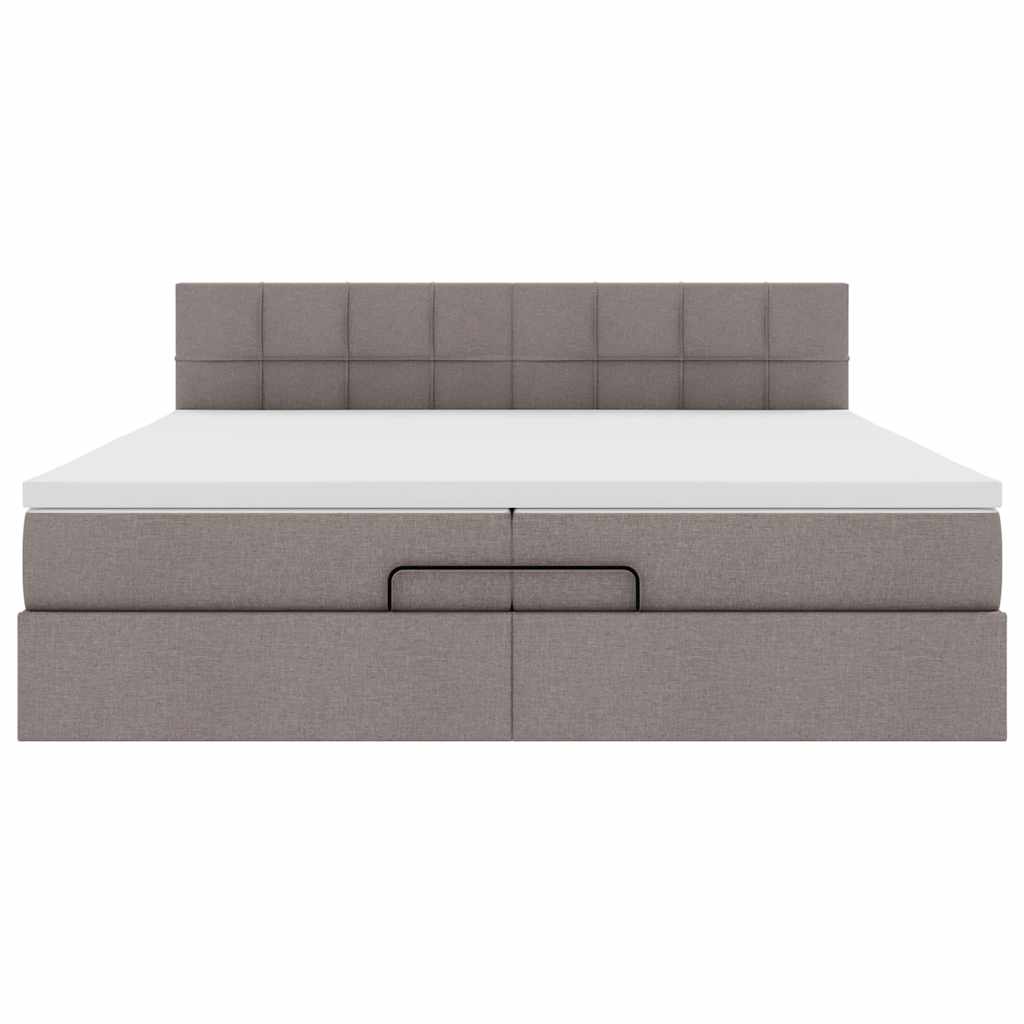 vidaXL Estructura de cama otomana con colchón tela gris topo 200x200cm