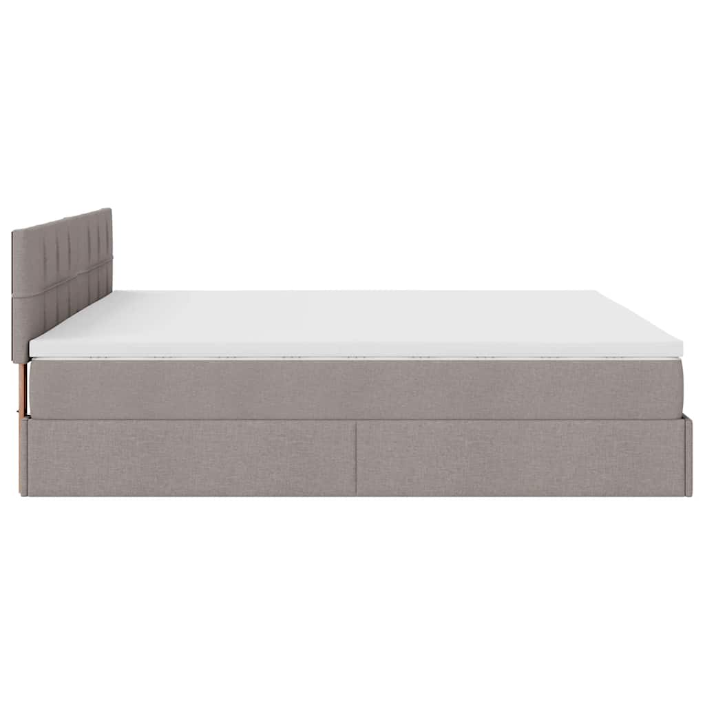 vidaXL Estructura de cama otomana con colchón tela gris topo 200x200cm