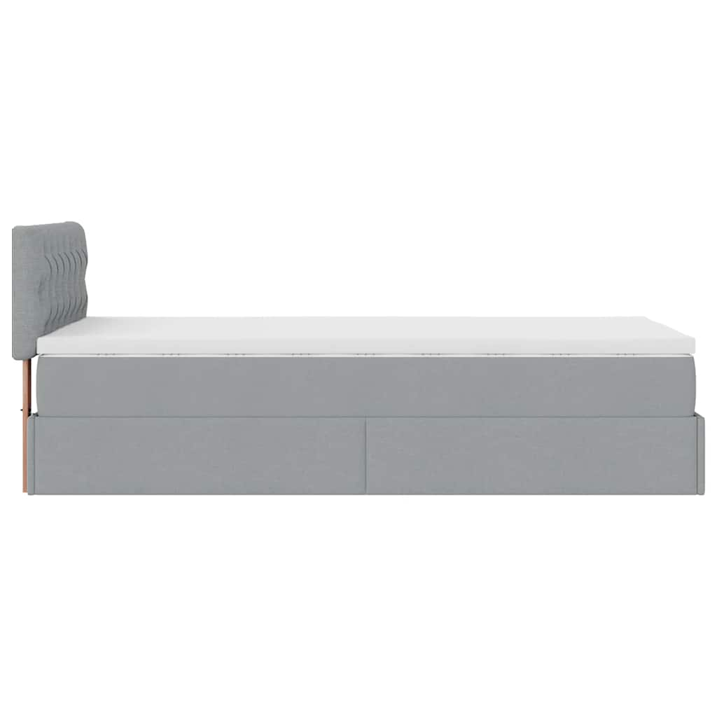 vidaXL Estructura de cama otomana con colchón tela gris claro 80x200cm