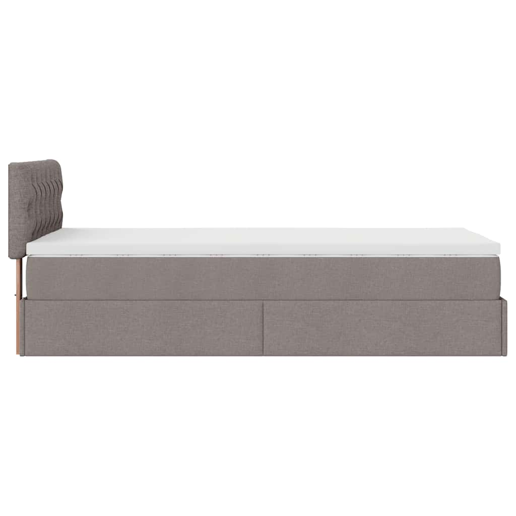 vidaXL Estructura de cama otomana colchón tela gris pardo 90x190cm