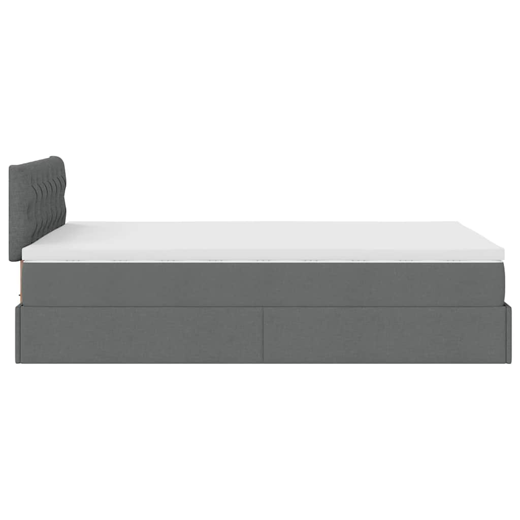 vidaXL Estructura de cama otomana colchón tela gris oscuro