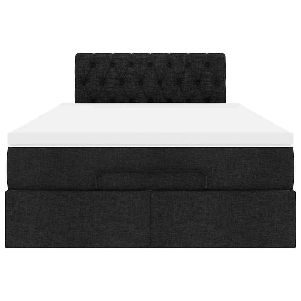 vidaXL Estructura de cama otomana colchón tela negro