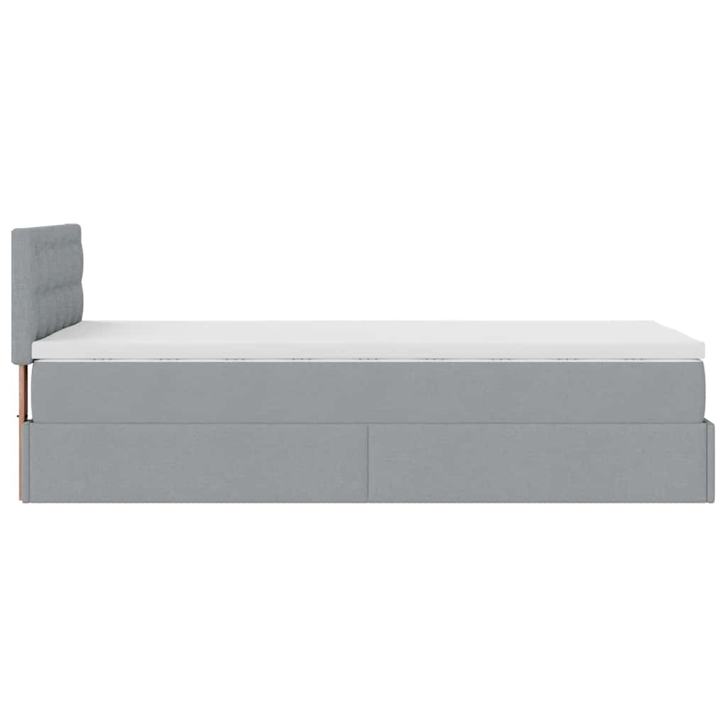 vidaXL Estructura de cama otomana con colchón tela gris claro 90x190cm