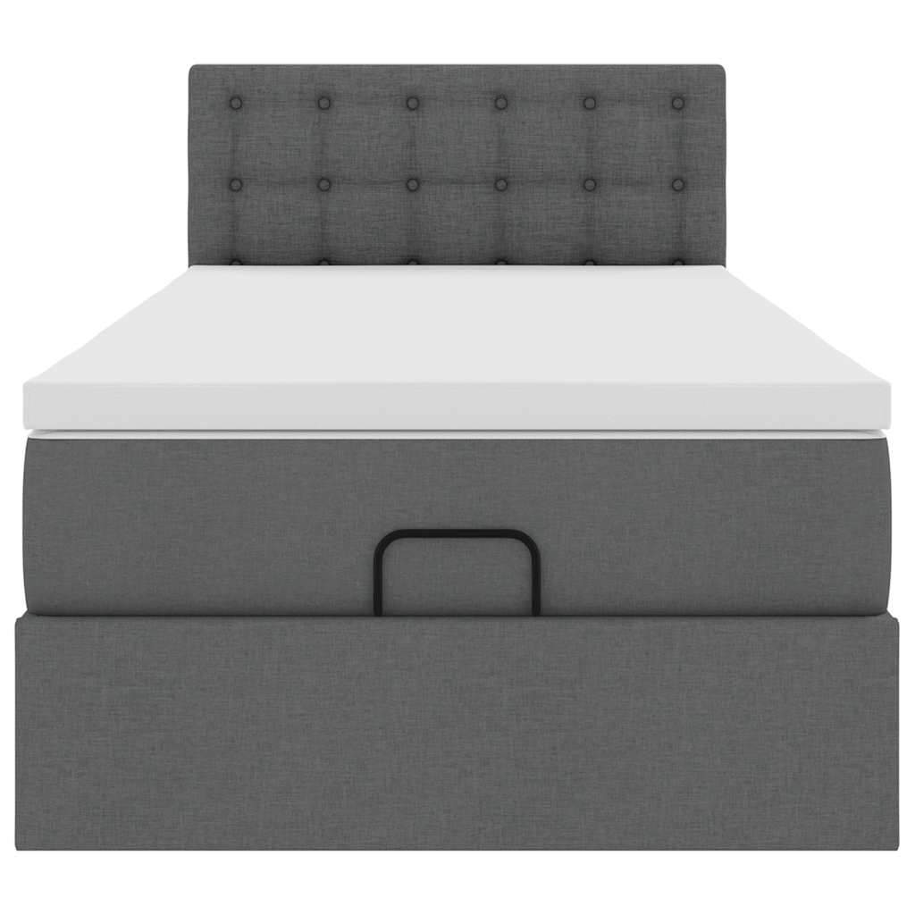 vidaXL Estructura cama otomana colchón tela gris oscuro 90x190cm