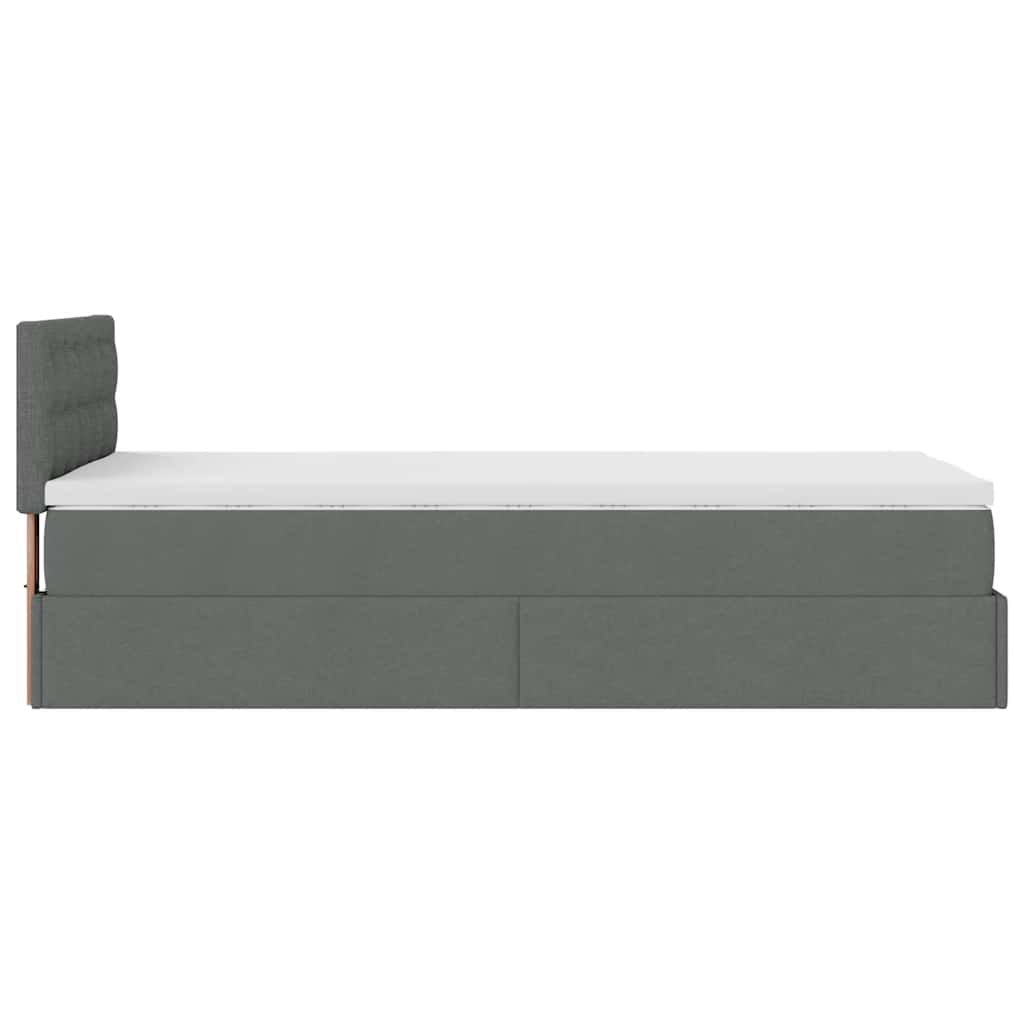 vidaXL Estructura cama otomana colchón tela gris oscuro 90x190cm