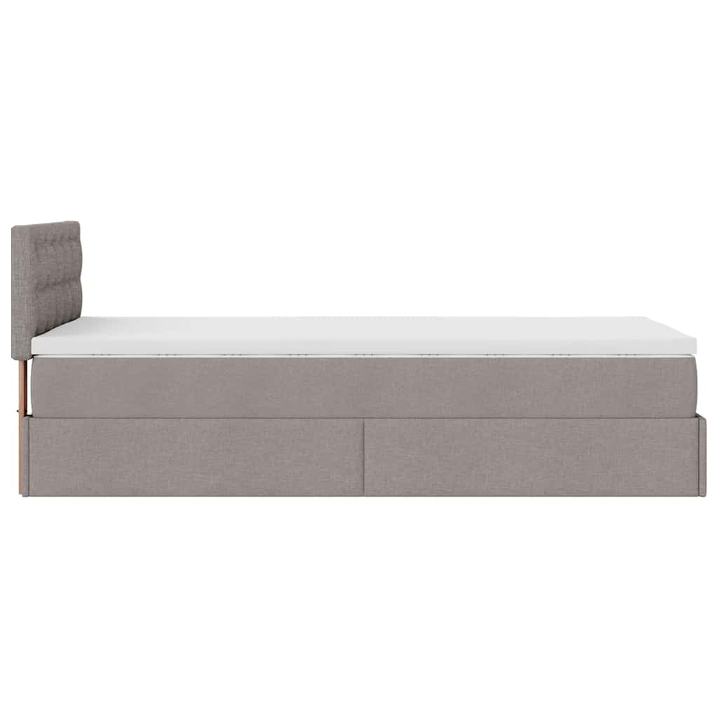 vidaXL Estructura de cama otomana colchón tela gris pardo 90x190cm