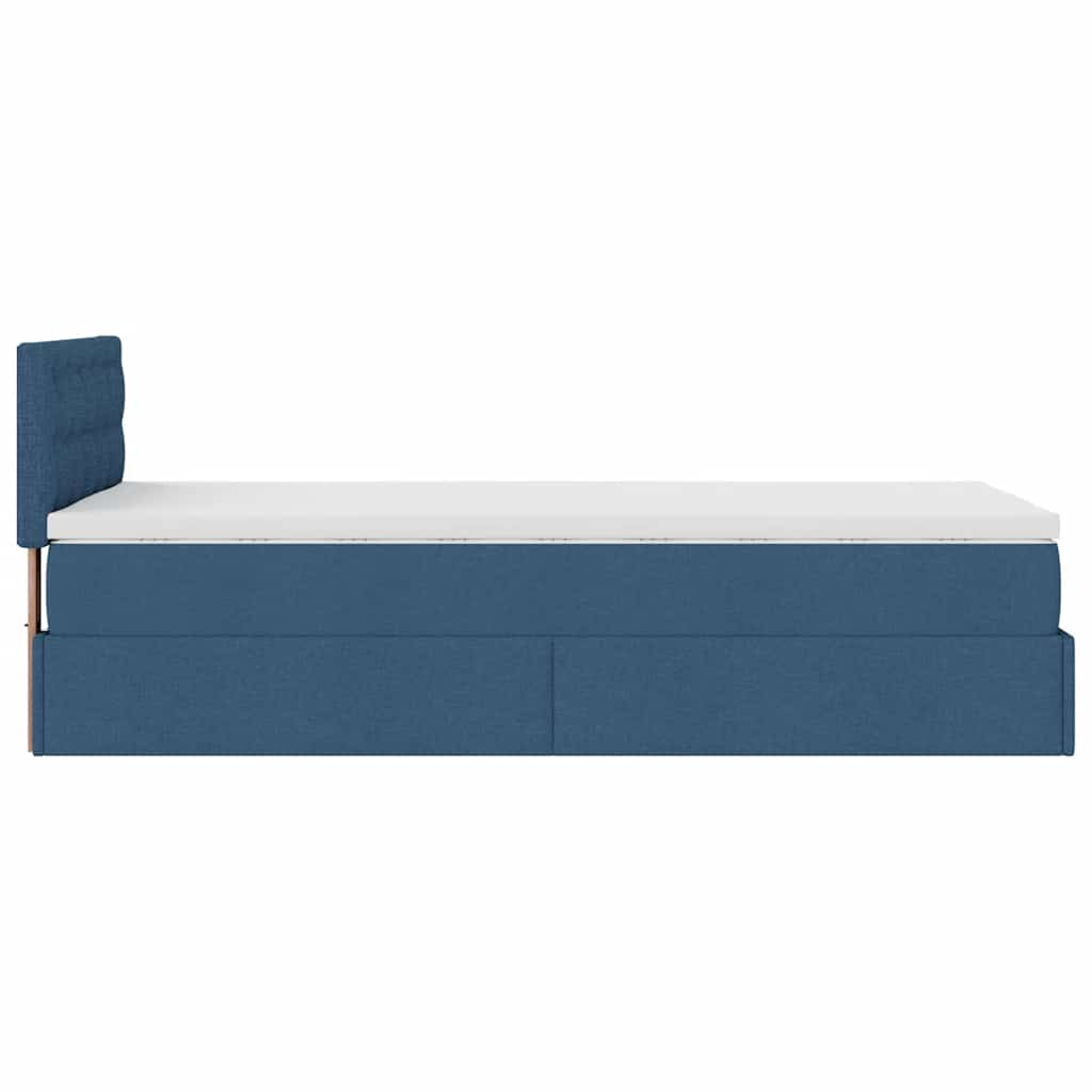 vidaXL Estructura de cama otomana con colchón tela azul 90x190 cm