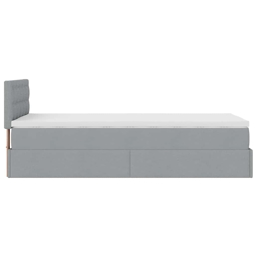 vidaXL Estructura de cama otomana con colchón tela gris claro 90x200cm