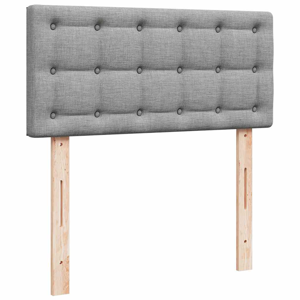 vidaXL Estructura cama otomana con colchón tela gris claro 100x200cm