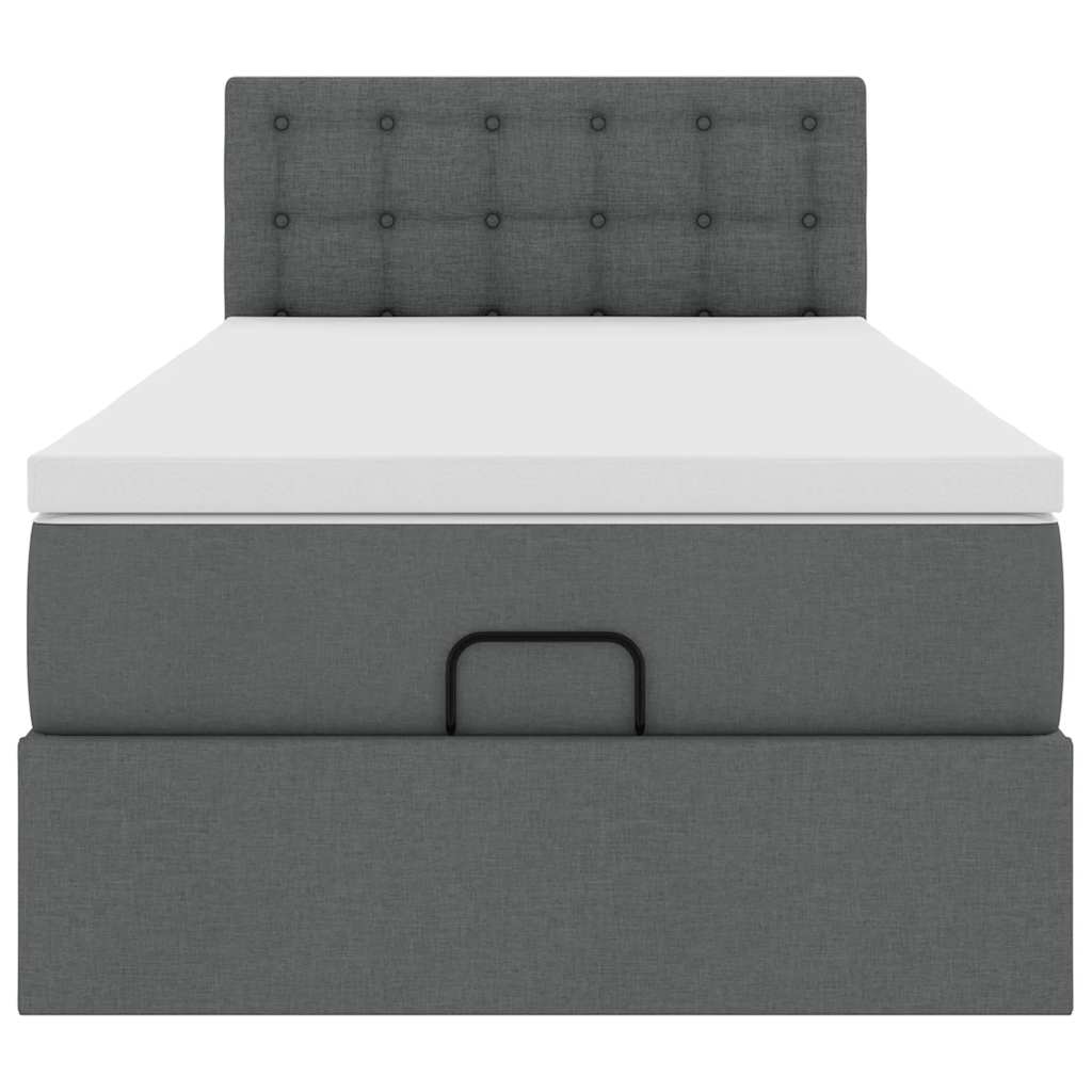 vidaXL Estructura cama otomana colchón tela gris oscuro