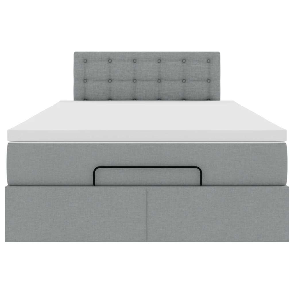 vidaXL Estructura de cama otomana colchón tela gris claro