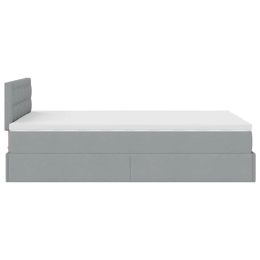 vidaXL Estructura de cama otomana colchón tela gris claro