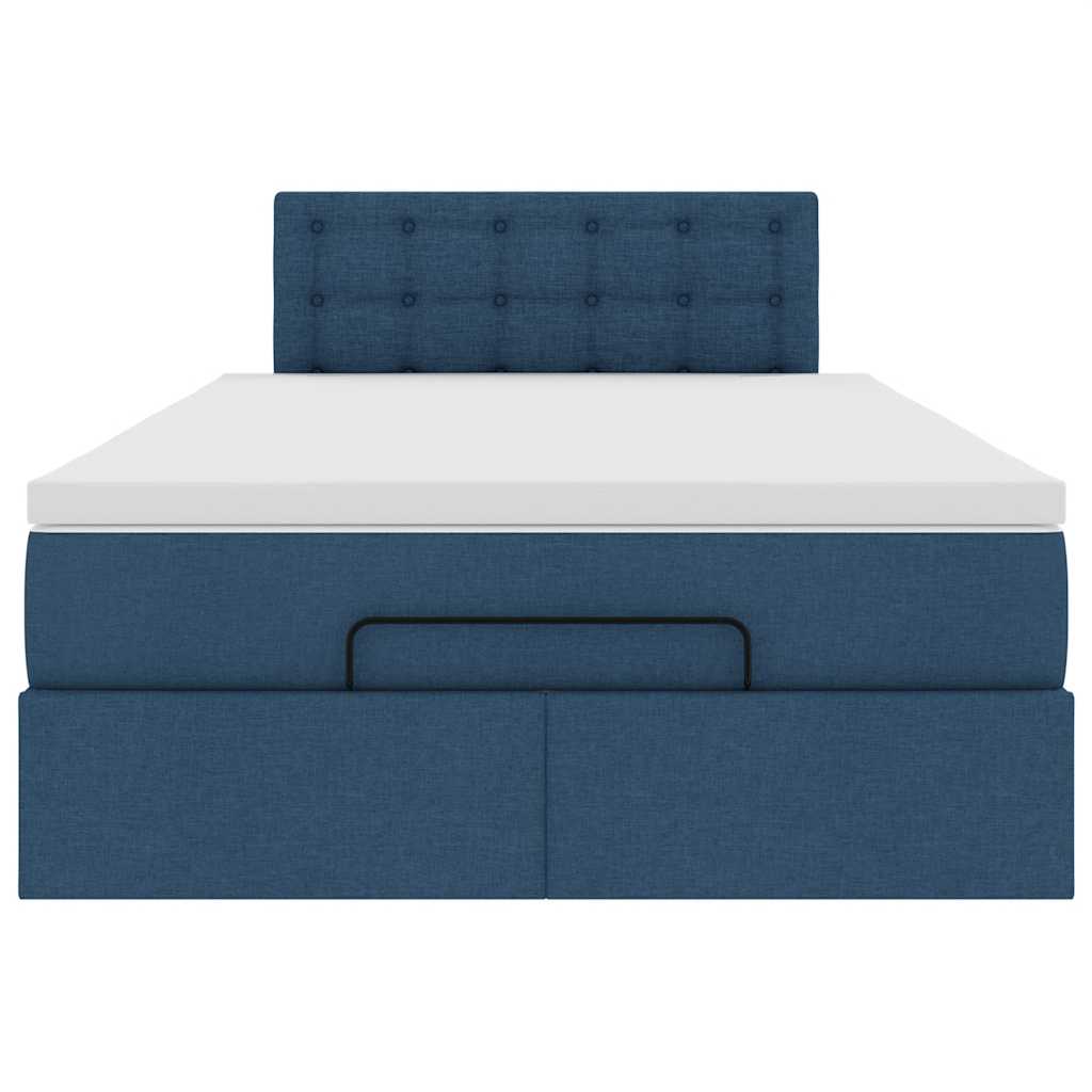 vidaXL Estructura de cama otomana colchón tela azul 120x190 cm