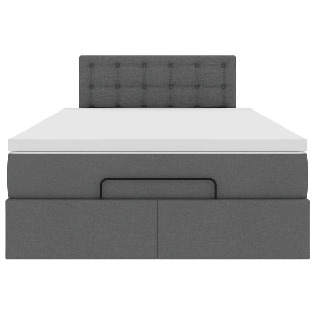 vidaXL Estructura cama otomana colchón tela gris oscuro 120x200cm