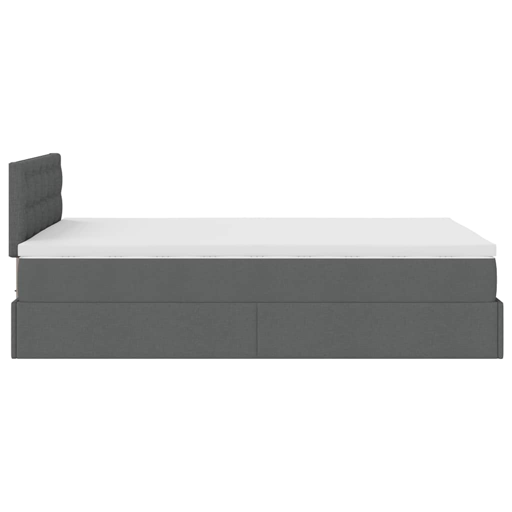 vidaXL Estructura cama otomana colchón tela gris oscuro 120x200cm