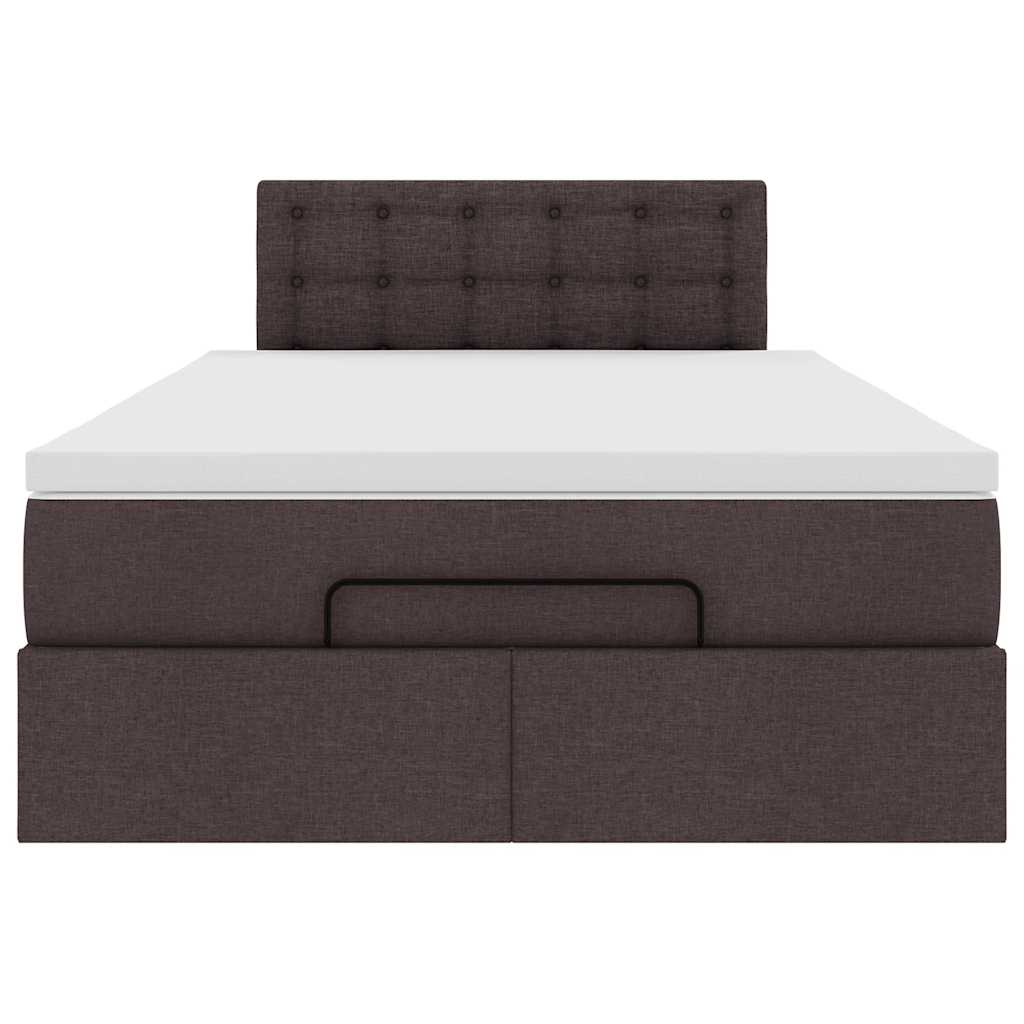 vidaXL Estructura cama otomana colchón tela marrón oscuro 120x200cm