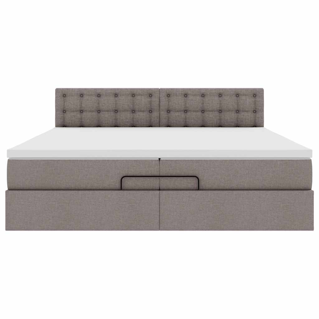 vidaXL Estructura de cama otomana con colchón tela gris topo 200x200cm