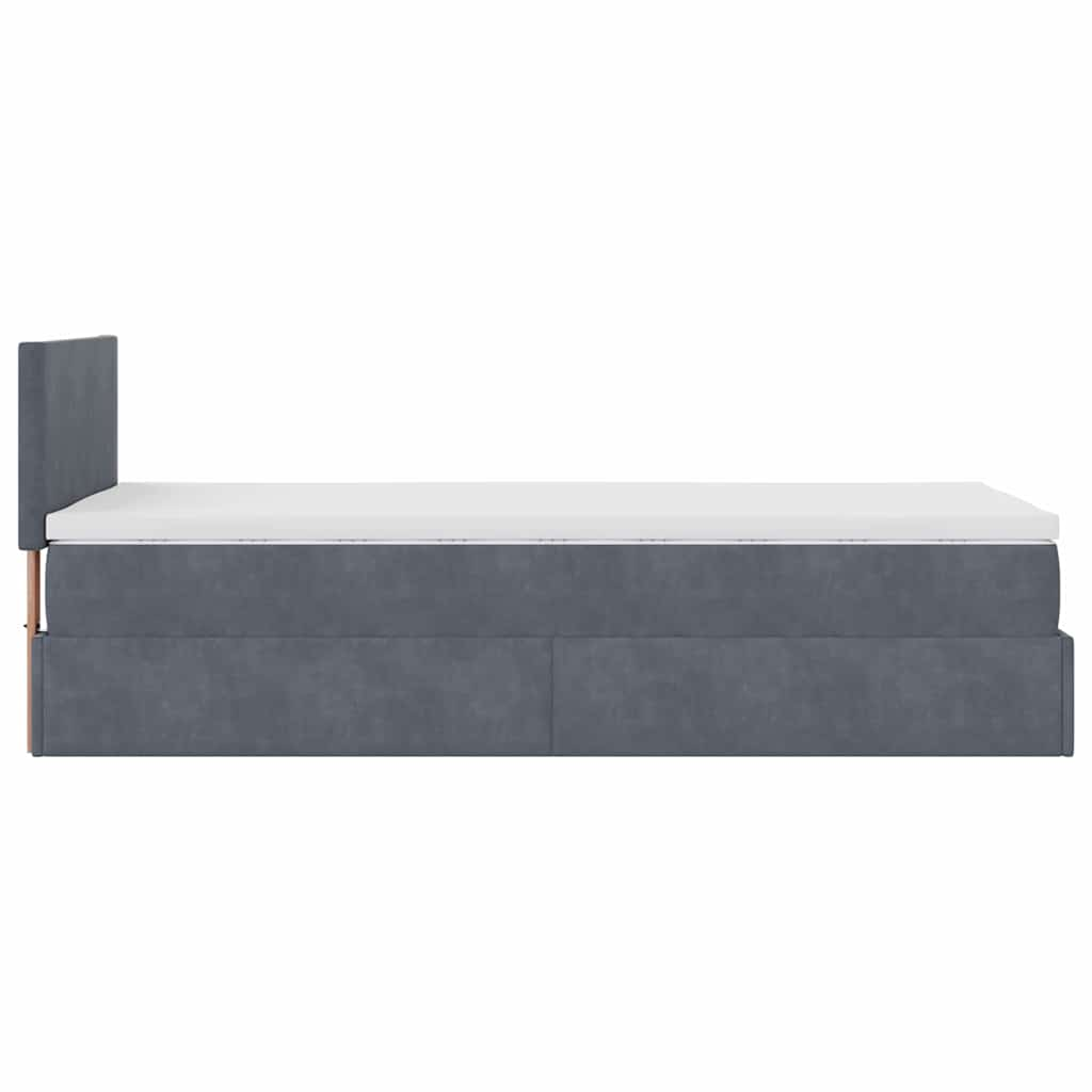 vidaXL Estructura cama otomana colchón terciopelo gris oscuro 90x190cm