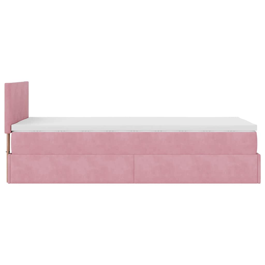 vidaXL Estructura cama otomana con colchón terciopelo rosa 90x190cm