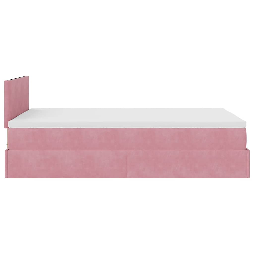 vidaXL Estructura cama otomana con colchón terciopelo rosa 120x190 cm