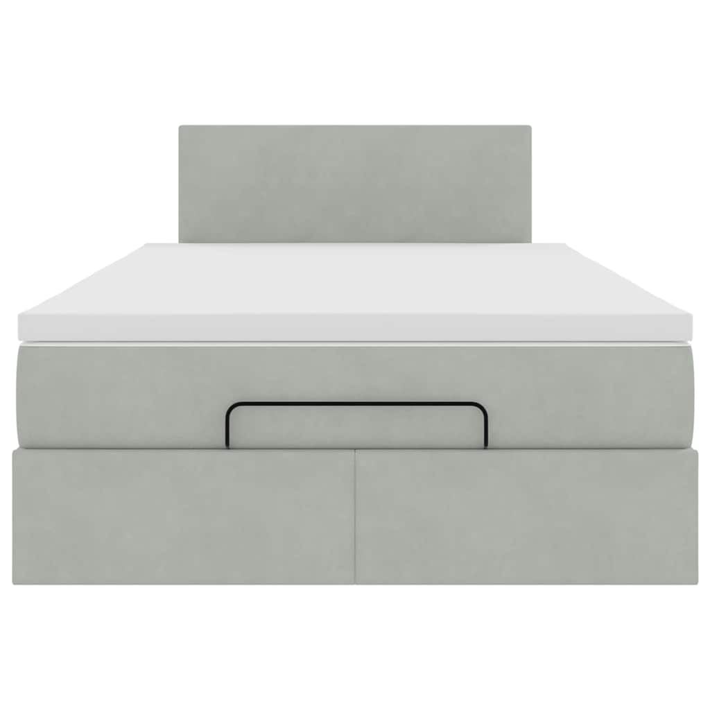 vidaXL Estructura cama otomana colchón terciopelo gris claro 120x200cm