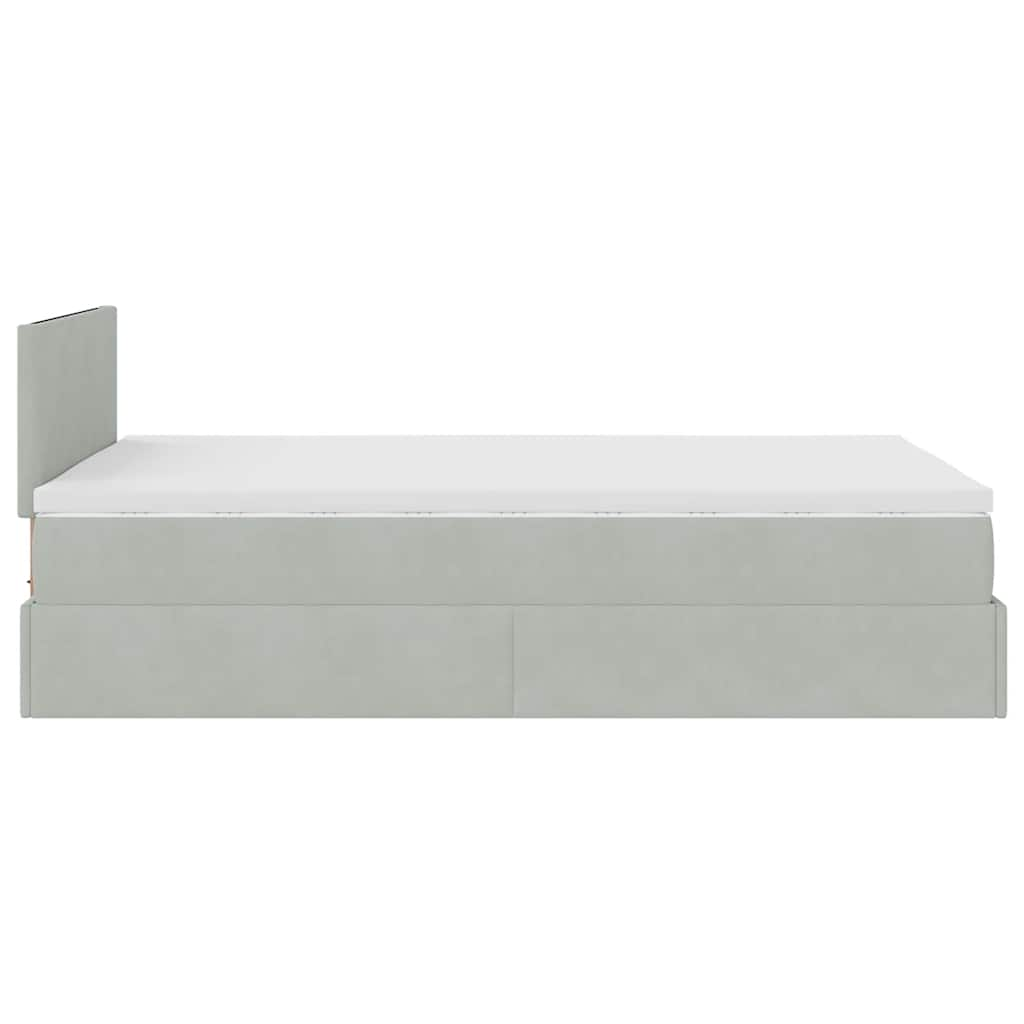 vidaXL Estructura cama otomana colchón terciopelo gris claro 120x200cm