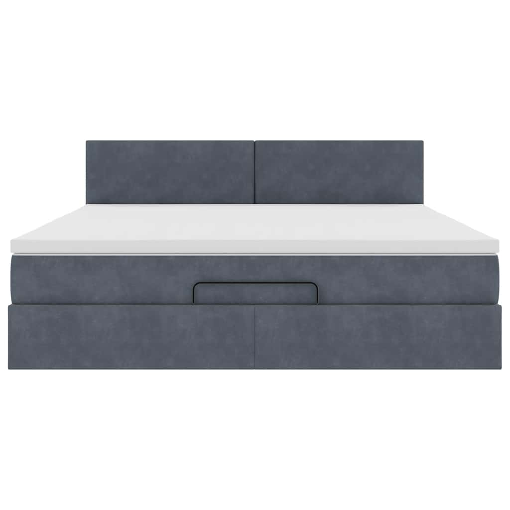 vidaXL Estructura de cama otomana con colchón gris oscuro 180x200cm