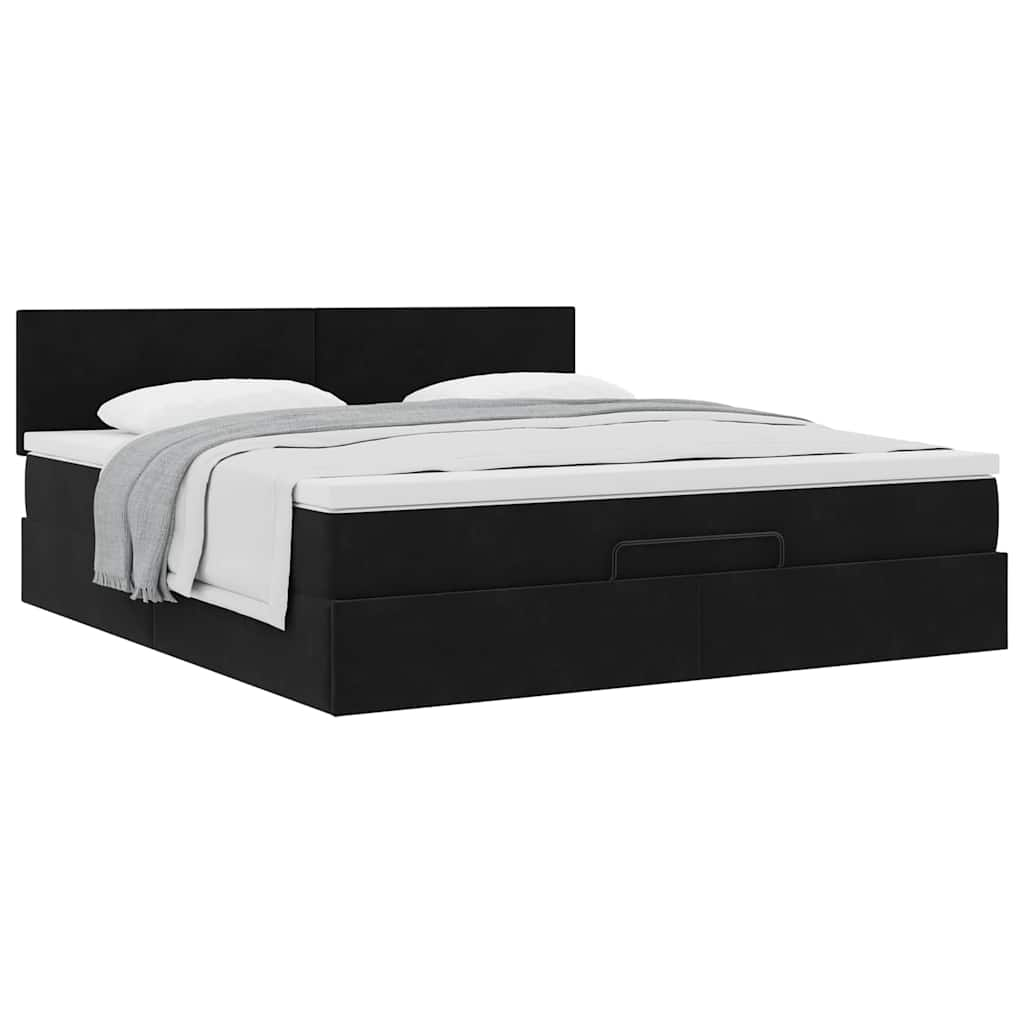 vidaXL Estructura de cama otomana con colchón negro 180x200cm