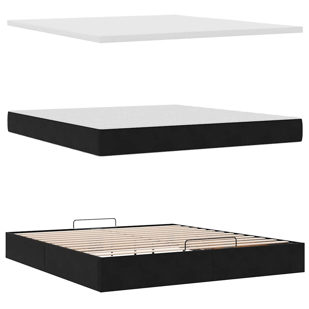 vidaXL Estructura de cama otomana con colchón negro 180x200cm