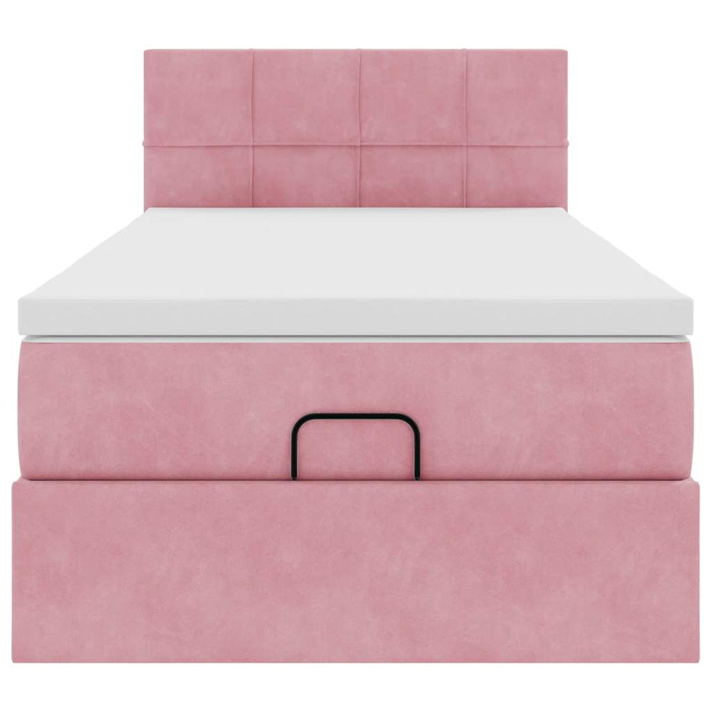 vidaXL Estructura cama otomana colchón terciopelo rosa 80x200cm