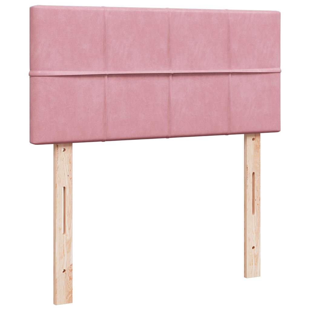 vidaXL Estructura de cama otomana colchón terciopelo rosa 90x200cm