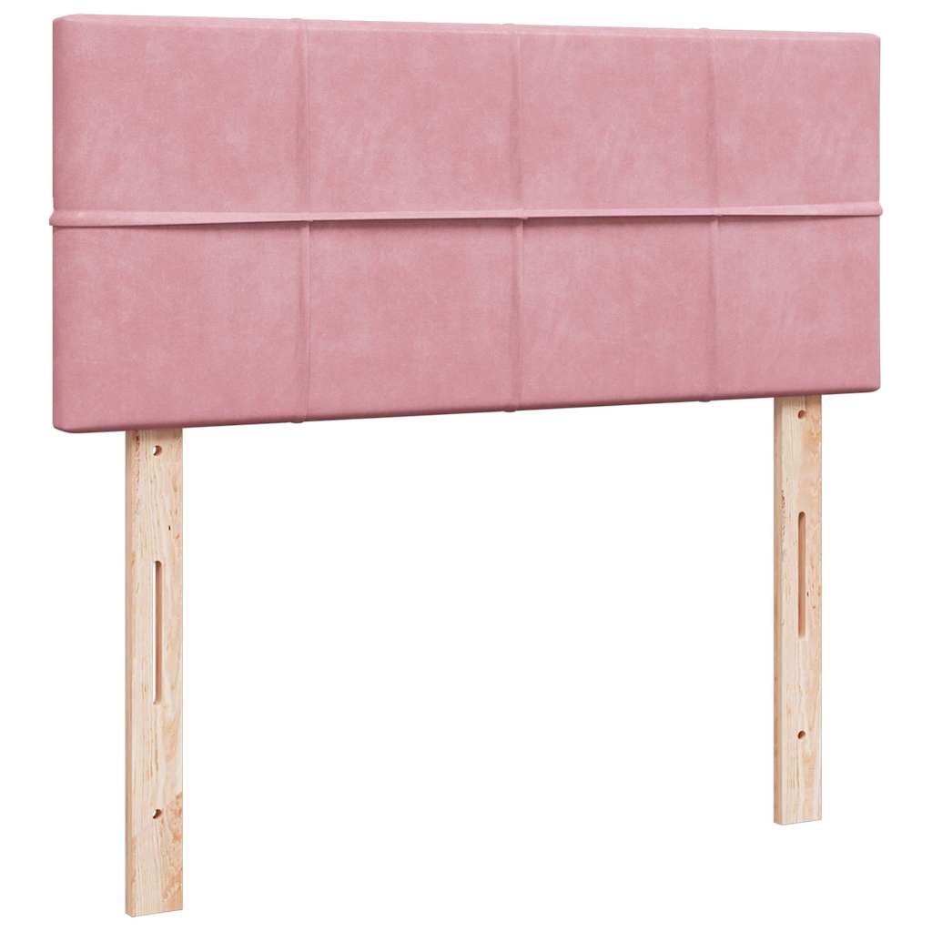 vidaXL Estructura cama otomana con colchón terciopelo rosa 120x190 cm