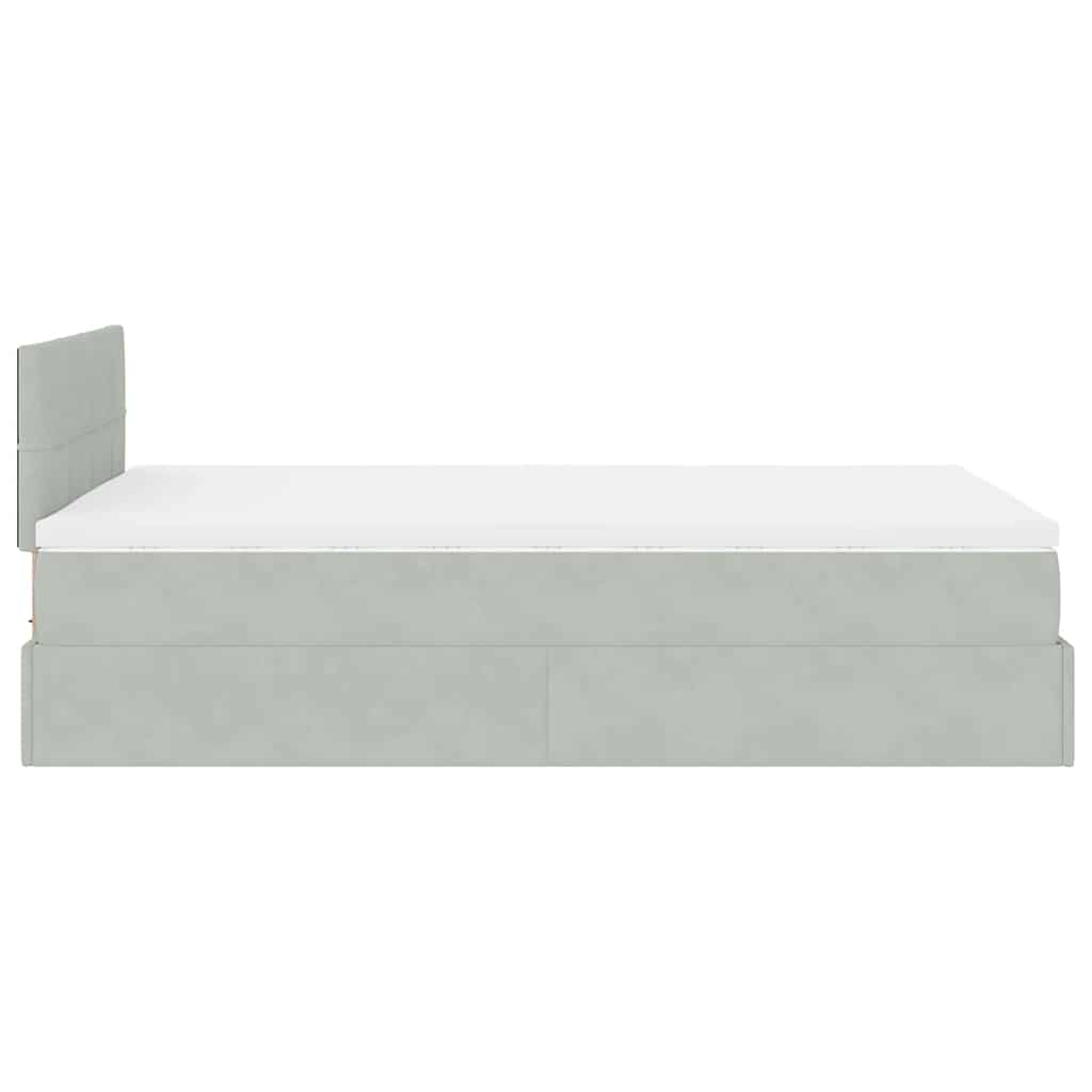 vidaXL Estructura cama otomana colchón terciopelo gris claro 120x200cm