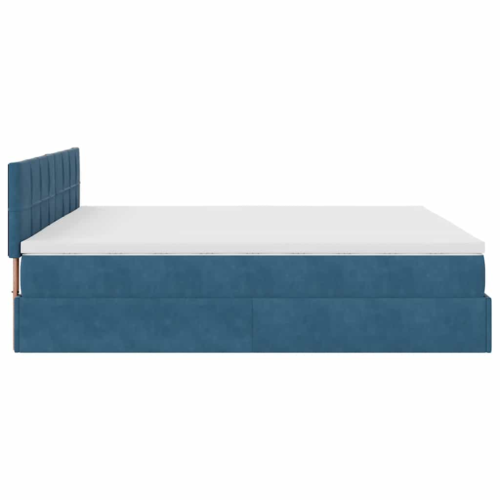 vidaXL Estructura de cama otomana colchón azul oscuro 180x200 cm