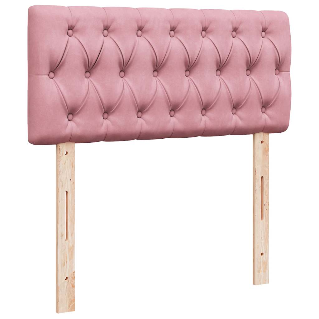 vidaXL Estructura de cama otomana colchón terciopelo rosa 90x200cm