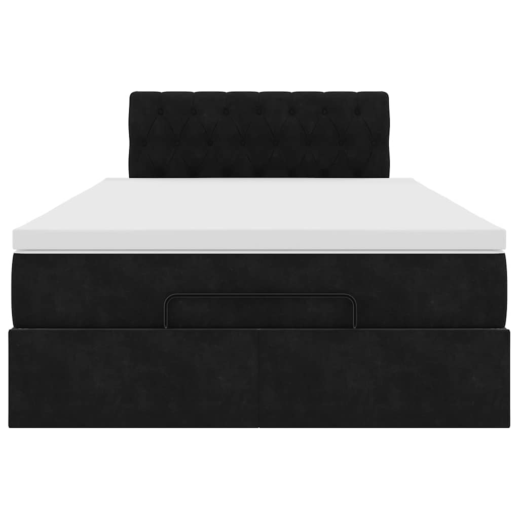 vidaXL Estructura de cama otomana colchón terciopelo negro