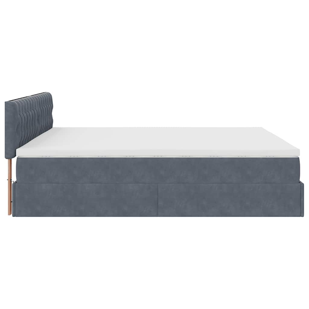 vidaXL Estructura de cama otomana con colchón gris oscuro 180x200cm