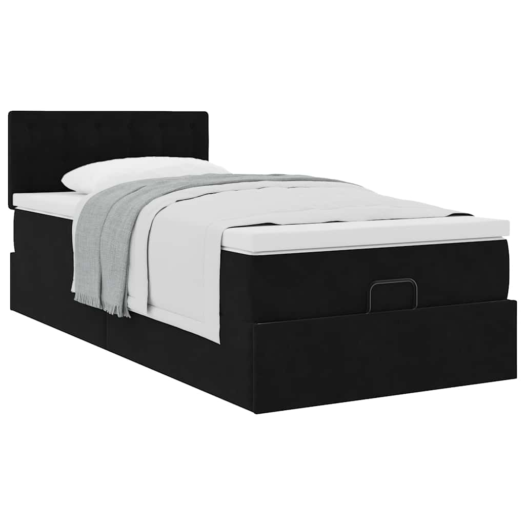 vidaXL Estructura cama otomana colchón terciopelo negra 80x200cm